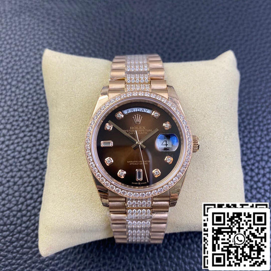 롤렉스 Day Date M128345rbr-0041 1:1 Best 에디션 EW 팩토리 브라운 다이얼
