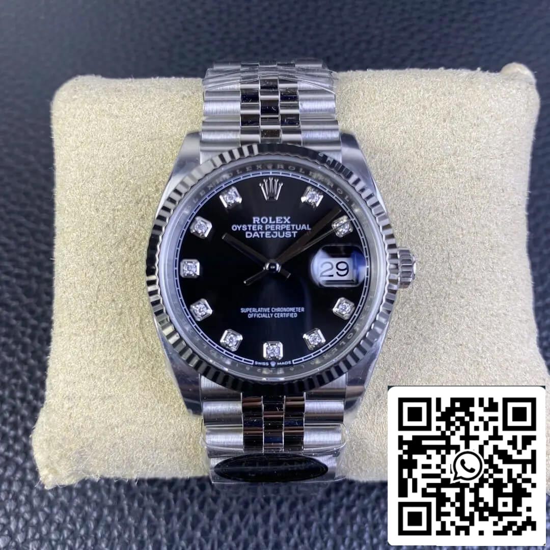 롤렉스 데이트저스트 M126234-0027 36MM 1:1 Best 에디션 Clean 팩토리 블랙 다이얼
