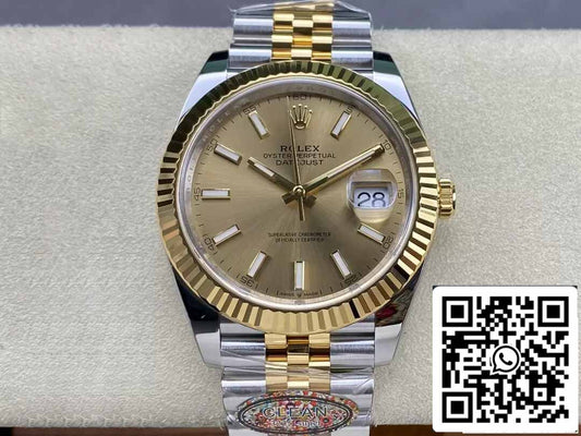 롤렉스 데이트저스트 41MM M126333-0010 1:1 Best 에디션 Clean 팩토리 Champagne Dial