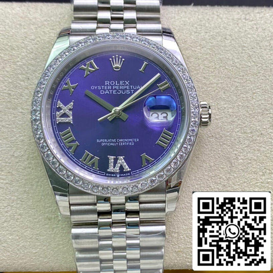 롤렉스 데이트저스트 M126284RBR-0013 1:1 Best 에디션 EW 팩토리 Purple Dial