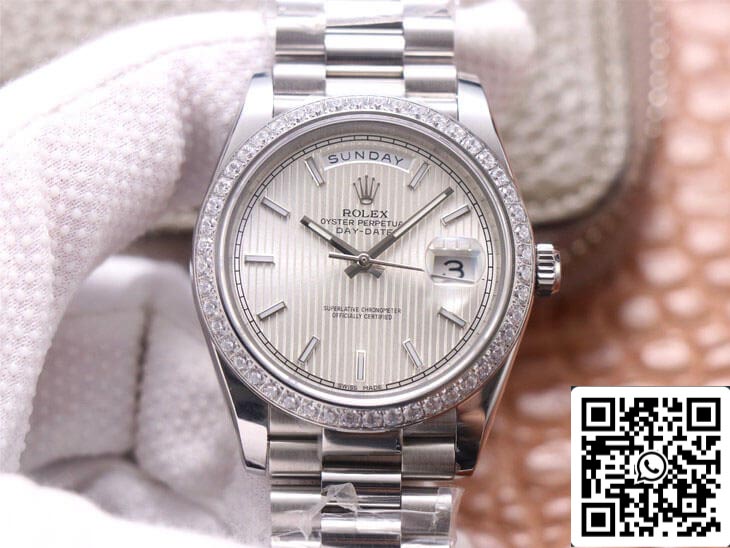 롤렉스 Day Date M228349RBR-0007 1:1 Best 에디션 EW 팩토리 18ct 화이트 Gold