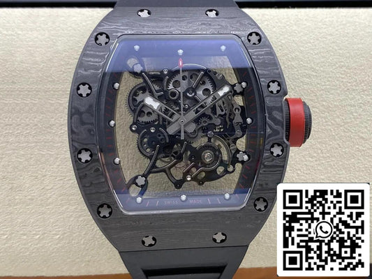 Richard Mille RM-055 1:1 Best 에디션 BBR 팩토리 Carbon Fiber 블랙 Case