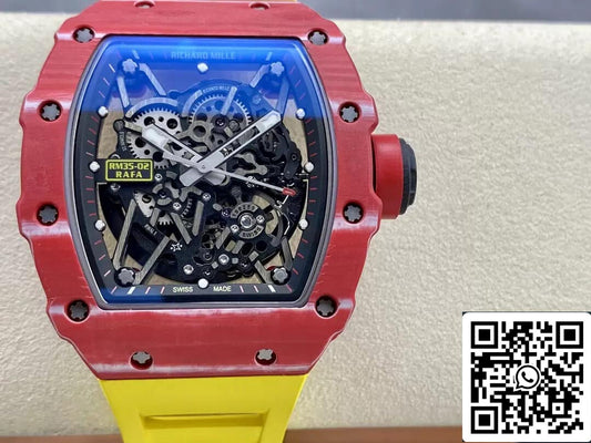 Richard Mille RM35-02 1:1 Best 에디션 T+ 팩토리 Red Carbon Fiber NTPT Case