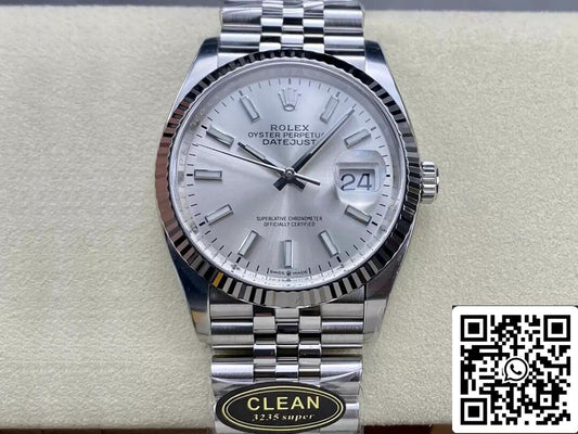 롤렉스 데이트저스트 M126234-0013 36MM 1:1 Best 에디션 Clean 팩토리 Silver Dial