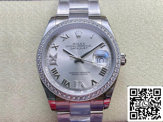 롤렉스 데이트저스트 M126284RBR-0022 1:1 Best 에디션 EW 팩토리 Silver Dial