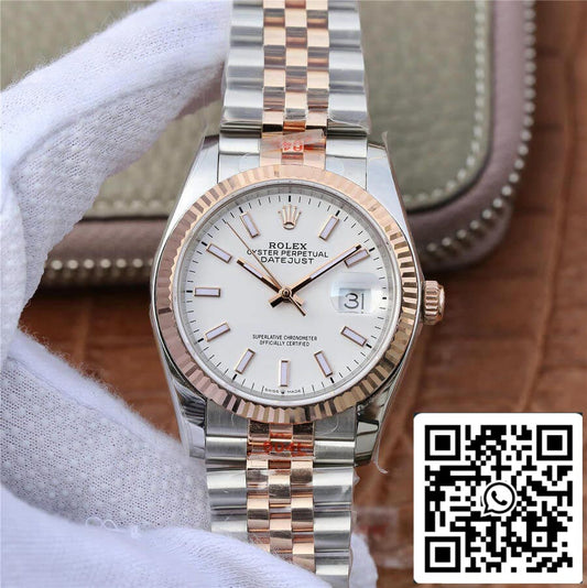 롤렉스 데이트저스트 M126231-0017 36MM 1:1 Best 에디션 GM 팩토리 화이트 다이얼