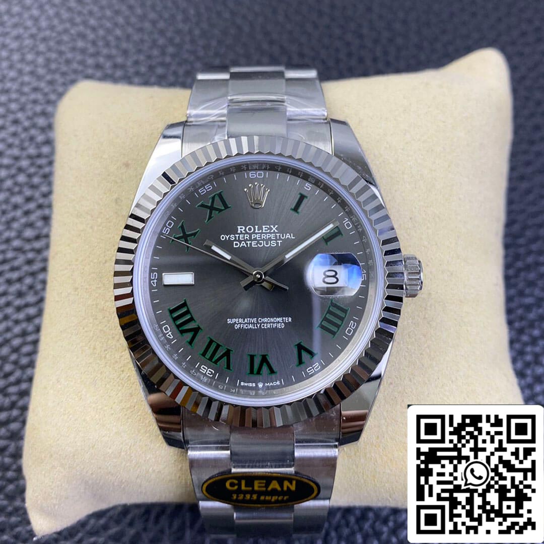 롤렉스 데이트저스트 M126334-0021 41mm Wimbledon Dial Clean 팩토리