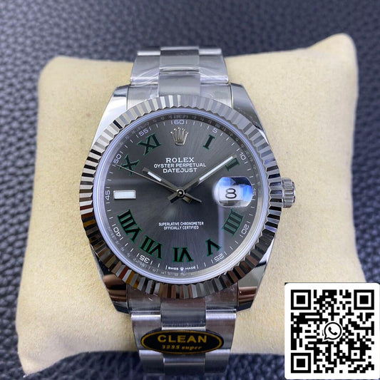 롤렉스 데이트저스트 M126334-0021 41mm Wimbledon Dial Clean 팩토리