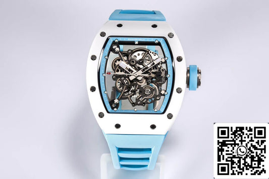 Richard Mille RM-055 1:1 Best 에디션 BBR 팩토리 세라믹 Case 블루 Strap