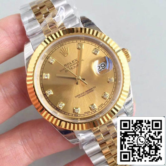 롤렉스 데이트저스트 II 41mm 116333 EW 팩토리 1:1 Best 에디션 Swiss ETA2824 Champagne Dial