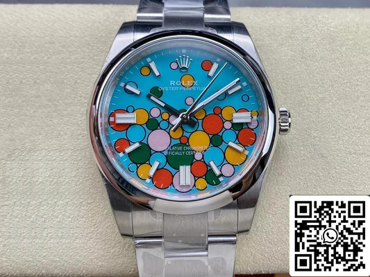 롤렉스 오이스터 Perpetual M124300-0008 41MM 1:1 Best 에디션 EW 팩토리 Turquoise 블루 다이얼