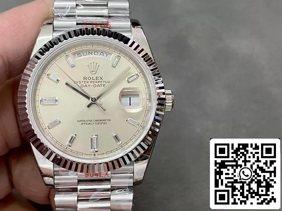 롤렉스 Day Date M228236-0002 1:1 Best 에디션 GM 팩토리 Silver Dial V2