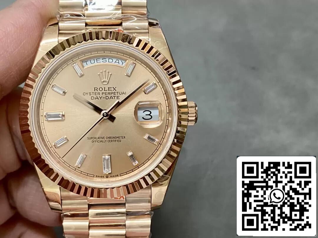 롤렉스 Day Date M228235-0004 1:1 Best 에디션 GM 팩토리 Gold Dial V2 Diamond Dial