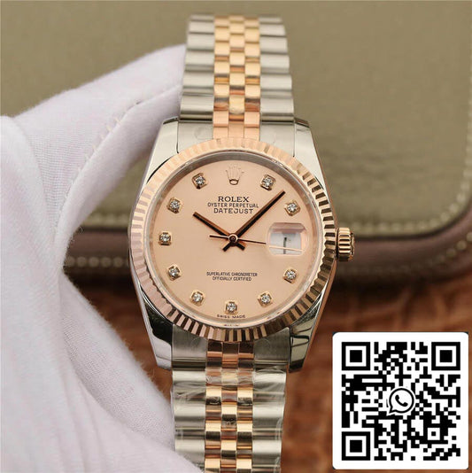 롤렉스 데이트저스트 116231 36MM 1:1 Best 에디션 GM 팩토리 Diamond-set Pink Dial