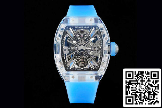Richard Mille RM12-01 1:1 Best 에디션 RM 팩토리 투르비용 Transparent Version 블루 Strap