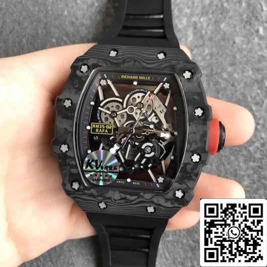 Richard Mille RM35-02 1:1 Best 에디션 KV 팩토리 V3 블랙 Strap
