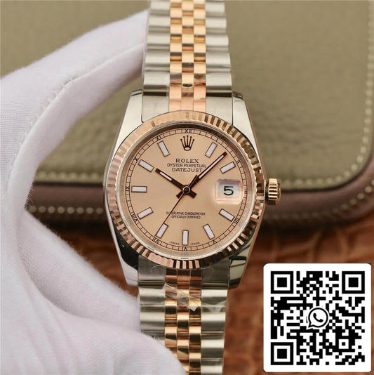 롤렉스 데이트저스트 116231 36MM 1:1 Best 에디션 GM 팩토리 로즈 골드 Pink Dial