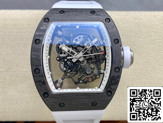 Richard Mille RM-055 1:1 Best 에디션 BBR 팩토리 화이트 Strap