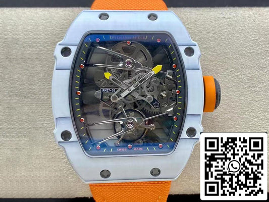 Richard Mille RM27-02 1:1 Best 에디션 RM 팩토리 Skeleton 투르비용 Orange Strap