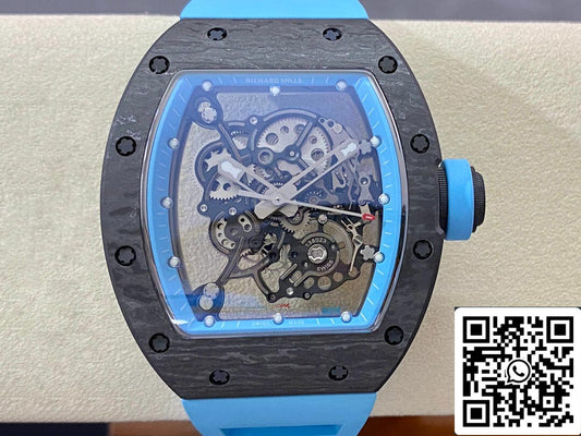 Richard Mille RM-055 1:1 Best 에디션 BBR 팩토리 블루 Strap