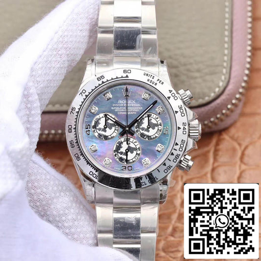 롤렉스 데이토나 Cosmograph 116509-0064 1:1 Best 에디션 JH 팩토리 18K 화이트 Gold Fritillaria Dial