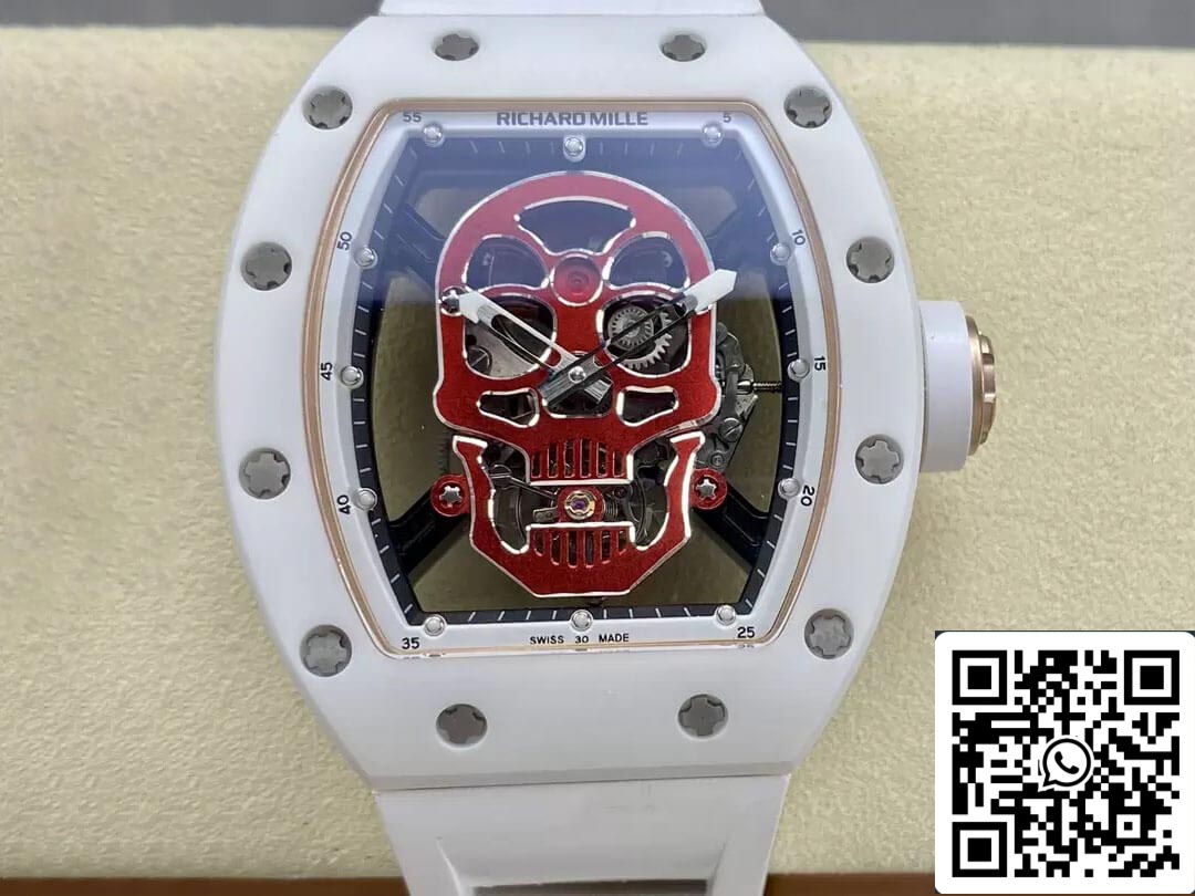 Richard Mille RM52-01 1:1 Best 에디션 YS 팩토리 투르비용 세라믹 Case 러버 스트랩