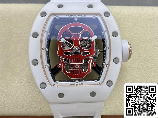 Richard Mille RM52-01 1:1 Best 에디션 YS 팩토리 투르비용 세라믹 Case 러버 스트랩
