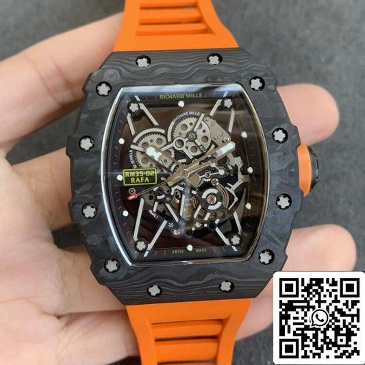 Richard Mille RM35-02 1:1 Best 에디션 KV 팩토리 V3 Orange Strap