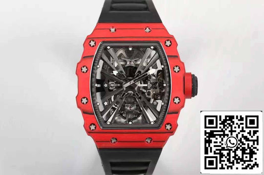 Richard Mille RM12-01 투르비용 1:1 Best 에디션 RM 팩토리 Red Case 블랙 러버 스트랩