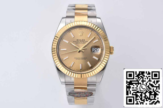 롤렉스 데이트저스트 41MM M126333-0009 1:1 Best 에디션 Clean 팩토리 Gold Dial