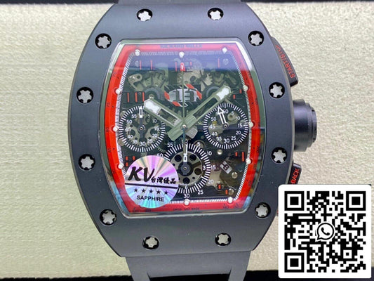 Richard Mille RM011 1:1 Best 에디션 KV 팩토리 세라믹 블랙 Strap