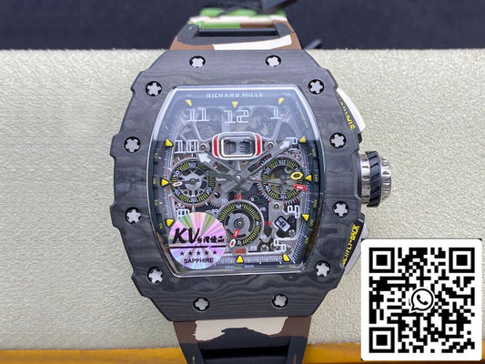 Richard Mille RM-011 1:1 Best 에디션 KV 팩토리 V2 Carbon Fiber Camo Strap