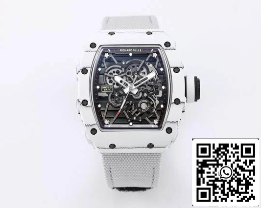 Richard Mille RM35-01 1:1 Best 에디션 BBR 팩토리 화이트 Carbon Fiber Case