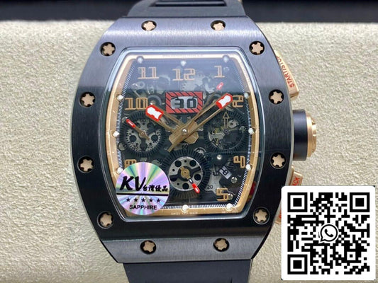 Richard Mille RM011 1:1 Best 에디션 KV 팩토리 세라믹 Skeleton Dial