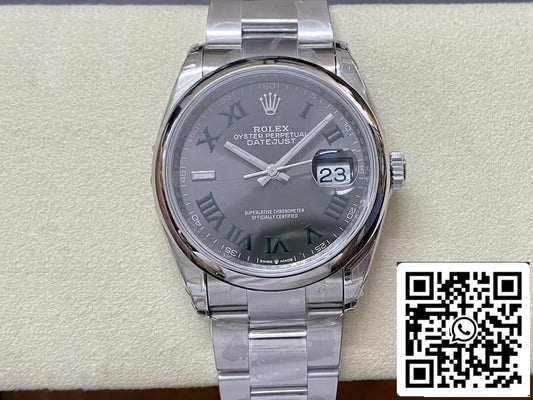 롤렉스 데이트저스트 M126200-0018 36MM 1:1 Best 에디션 VS 팩토리 Gray Dial