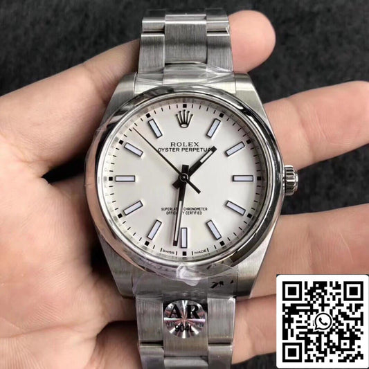 Rolex Oyster Perpetual 114300 39MM AR 팩토리 1:1 Best 에디션 화이트 다이얼
