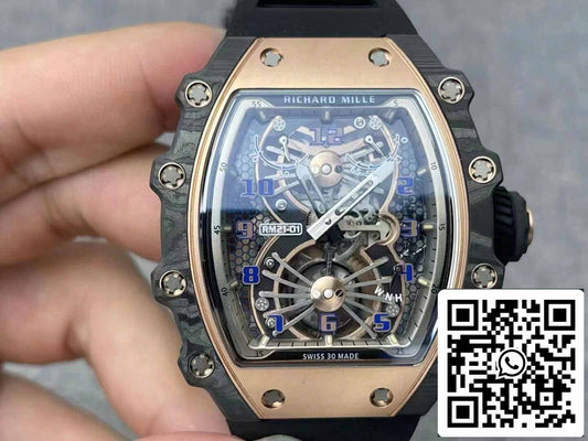 Richard Mille RM21-01 1:1 Best 에디션 RM 팩토리 투르비용 Skeleton Dial