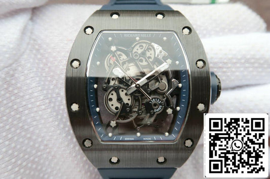 Richard Mille RM055 1:1 Best 에디션 KV 팩토리 Dark 블루 Strap