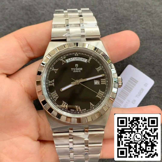 Replica Tudor Royal M28600-0003 Day Date V7 팩토리 블랙 다이얼