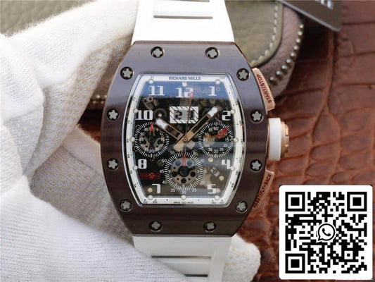 Richard Mille RM011 1:1 Best 에디션 KV 팩토리 세라믹 화이트 Strap