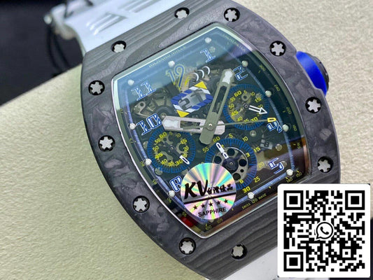 Richard Mille RM011 1:1 Best 에디션 KV 팩토리 Carbon Fiber 화이트 Strap