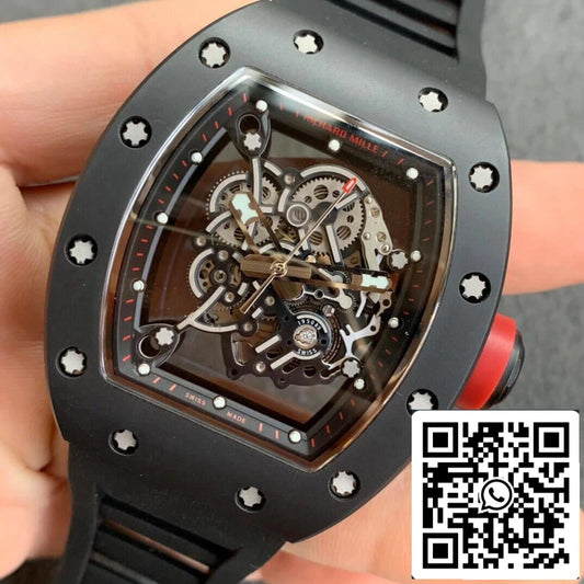 Richard Mille RM055 1:1 Best 에디션 KV 팩토리 V2 세라믹 블랙 Strap