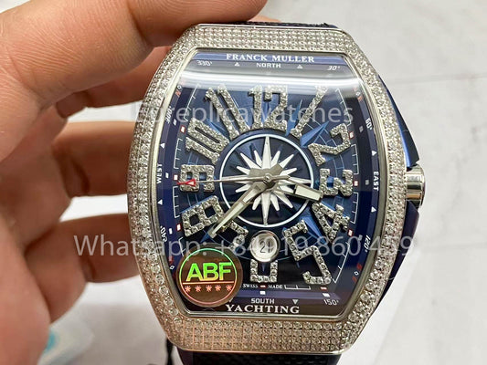 Franck Muller Mens Collection V45 SC DT Yachting 1:1 Best 에디션 ZF 팩토리 블루 다이얼 Swiss ETA9015