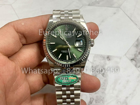 롤렉스 데이트저스트 M126234-0051 36MM 1:1 Best 에디션 Clean 팩토리 그린 다이얼