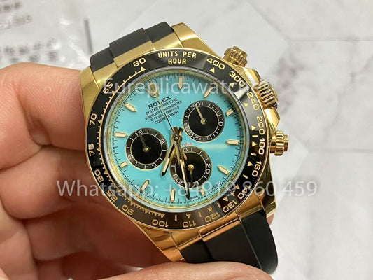 Rolex Daytona 126518LN Turquoise 블루 1:1 베스트 버전 Custom gold 18k