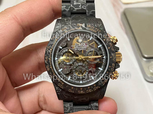 롤렉스 데이토나 Carbon Shadow in Gold ZIF REMOULD 1:1 Best Clone Custom Watch