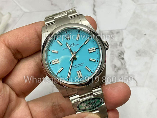 롤렉스 오이스터 Perpetual M124300-0006 41MM 1:1 Best 에디션 Clean 팩토리 Tiffany 블루 다이얼