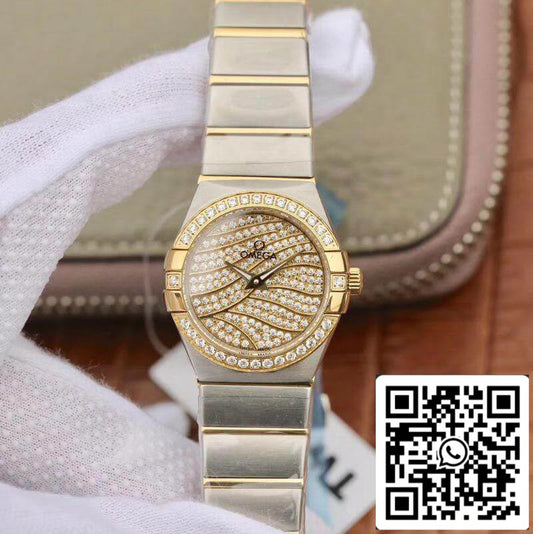 오메가 Constellation Quartz Ladies 18K 옐로 골드 TW 팩토리 1:1 Best 에디션 Swiss Eta Quartz 1376