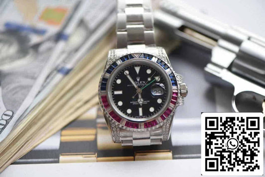 롤렉스 GMT Master II 116759 SAru-78209 1:1 Best 에디션 ROF 팩토리 블랙 다이얼 Swiss ETA2836