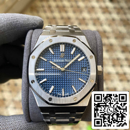 오데마 피게 로열 오크 15500ST.OO.1220ST.01 APS 팩토리 V2 블루 다이얼 and 화이트